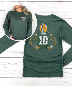 Jordan Love Packers Long Sleeve Tshirt, Green…