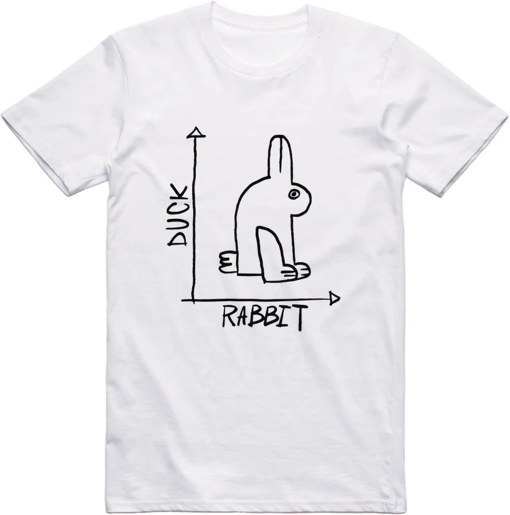 Mens Funny T-Shirt Rabbit Duck Design Regular Fit 100% Cotton Tee