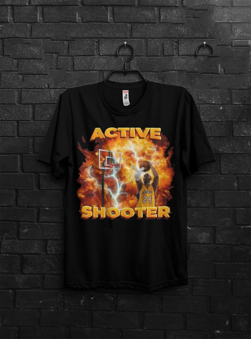 Active Shoter Shirt Gifts For Him,Gym,Basketballer Gift For College Boys Teenager,Active Shooter Funny Basketball Gift Meme TShirt For Mens