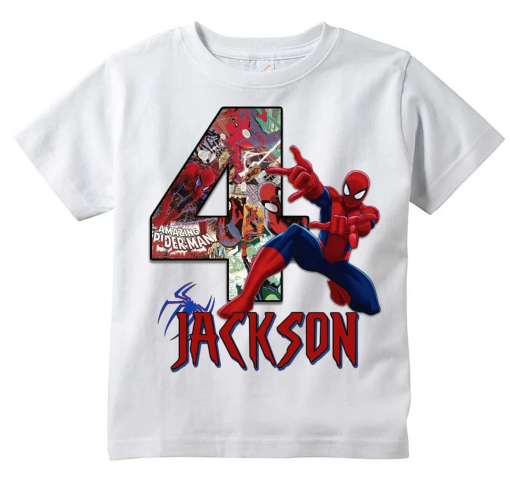 Personalized Spiderman Birthday Shirt, Gift For Kids, Fun Spider-man Shirt, Best Birthday Gift For Her Him, Unisex Shirt