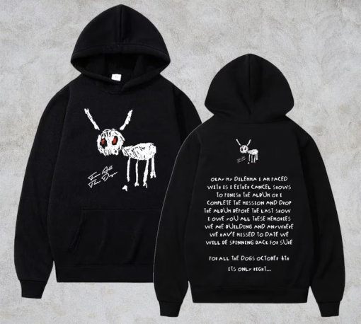 Drake, For All The Dogs Letter Hoodie, Men’s Hip Hop Vintage Pullover Sweatshirt, Fashion Casual Oversized Hooded Streetwear