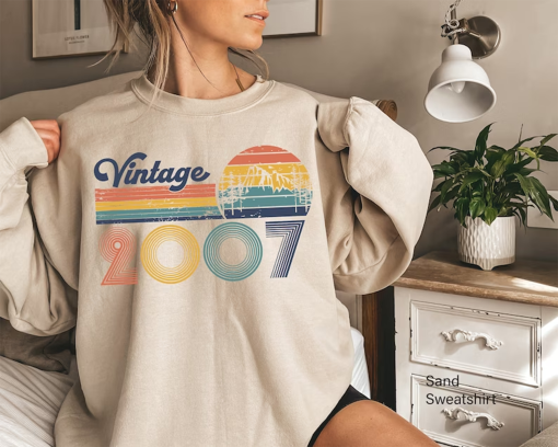 “Vintage 2007 Sweatshirt, Teenage 16th Birthday Shirt, 16th Birthday Hoodie For Retro Lover, 16th Birthday Gifts For Her, Gift For Bff,E6745 “