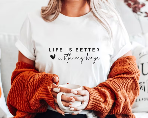 “Life Is Better With My Boy shirt, Boy Mom shirt, Mom Shirt   Cut File for Cricut, Mom Life shirt,, Mother’s Day Gift Ideas Digital “