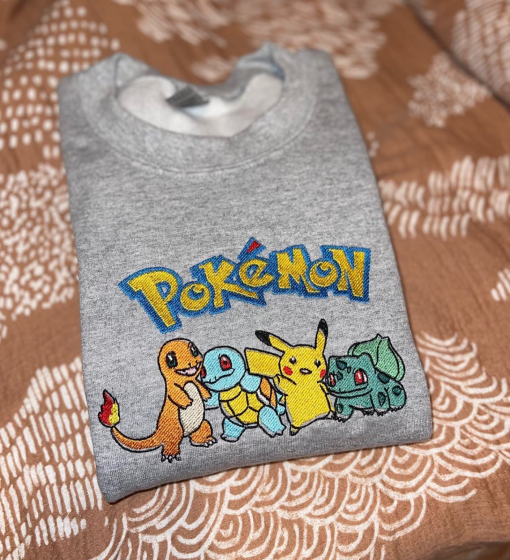 Pokemon Silhouette Sweatshirt, Pokemon Lover Gift, Pikachu, Charmander, Squirtle, Bulbasaur, Retro Cartoon, 90s Tee, Pokemon Hoodie, Tank