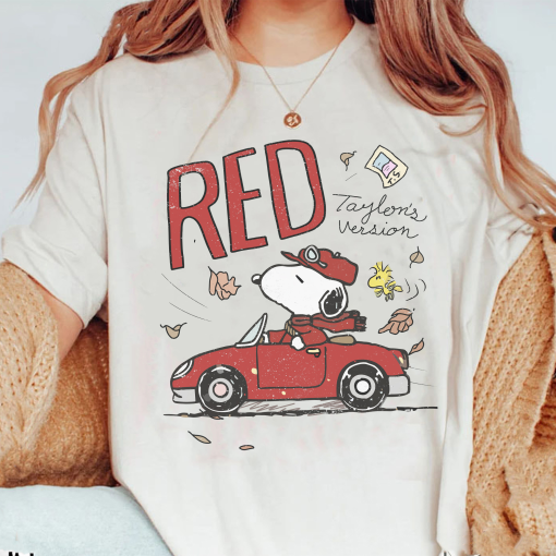 The Red Sn0py Eras Tour Sweatshirt, Swiftie Fan Shirt, Lover Midnights Folklore Shirt, Cute Cartoon Dog Eras Tour Albums Sweatshirt