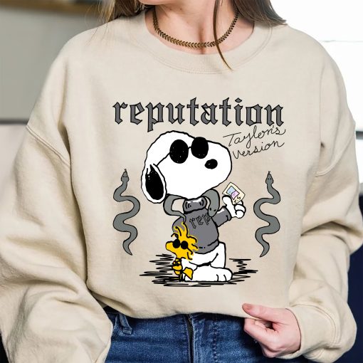 The Sn0py Reputation Eras Tour Sweatshirt, Swiftie Fan Shirt, Lover Midnights Folklore Shirt, Cute Cartoon Dog Eras Tour Albums Sweatshirt