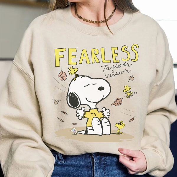 The Fearless  Sn0py  Eras Tour Sweatshirt, Swiftie Fan Shirt, Lover Midnights Folklore Shirt, Cute Cartoon Dog Eras Tour Albums Sweatshirt