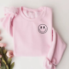 Smile Leopard Sweatshirt, Smile Face Crewneck, Trendy Smile Face Sweatshirt, Smile Face Hoodie, Positivity Sweatshirt, Women Preppy Gifts