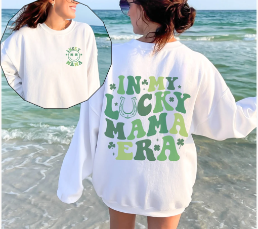 St Patrick’s Day Sweatshirt, In My Lucky Mama Era, Lucky Mom Sweatshirt, Mama Shamrock Sweater, St Patty’s Day Shirt, Lucky Sweater