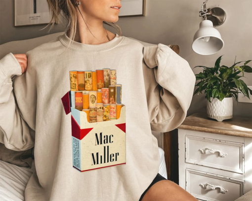 Mac Miller Sweatshirt, Mac Miller Hoodie, Mac M Retro Shirt, Hip Hop Shirt, Mac Fan Gift,Mac Miller Pack Of Cigarettes Crewneck Sweatshirt