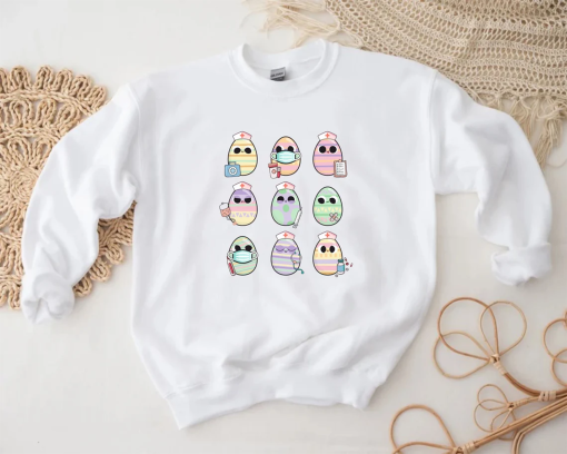 Easter Sweatshirt, Happy Easter Sweater, Easter Sweatshirt, Easter Day, Easter Gift, Easter Eggs, Nurse Sweater, Nurse Easter,CNA Gift Ideas