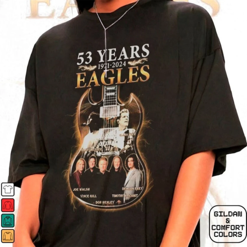 The Eagles Guitar Band 53 Years 1971-2024 Signatures Shirt, The Eagles Band Tee, The Eagles Band Shirt,Eagles Lovers Shirt