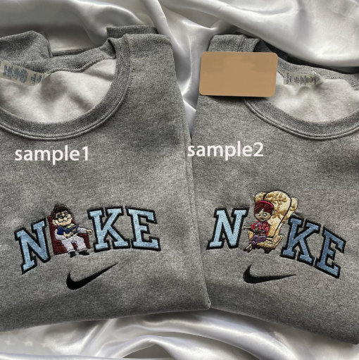 Custom Ca.r.l And E/ll.ie Up Movie Embroidered Sweatshirts, Matching couple Sweatshirt, Cartoon couple sweatshirt, trendy hoodie