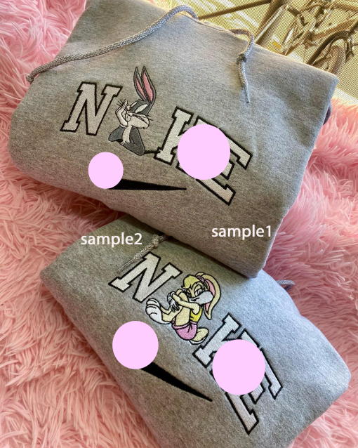 Embroidered Bunny Crewneck Sweater