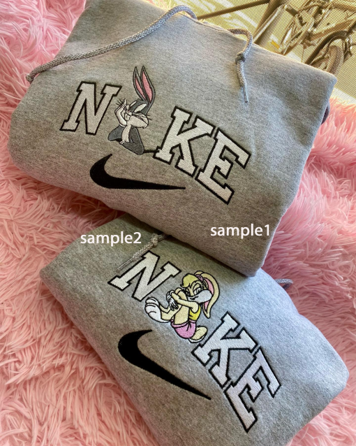 Embroidered Bunny Crewneck Sweater