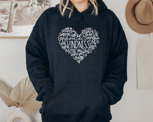 Heart Kindness Sweatshirt, Valentine’s Day Hoodie, Valentine Sweatshirt, Gift for Valentine, Women’s Kindness Sweatshirt, Valentine Gift