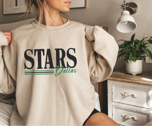 Dallas Stars Sweatshirt, Vintage Sweatshirt, NHL Sweatshirt, Hockey Shirt, Hockey Fan Shirt, Stars Hockey Fan Shirt Gift, Christmas Gift