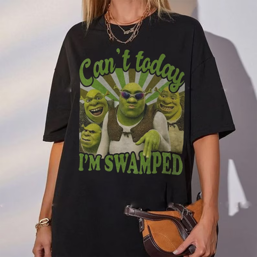 Vintage Can’t Today I’m Swamped Shirt, Sassy Shrek Shirt, Funny Meme Shirt