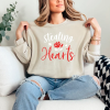 Colorful Hearts Sweatshirt Little Hearts Sweater Valentines Day Sweatshirt Cute Ladies Crewneck Valentines Day Gift Cozy Heart Sweatshirt