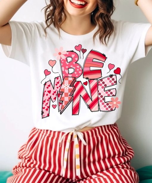 Be mine shirt, be mine valentineshirt pink be mine , valentine doodle , valentine’s day shirt, retro be mine , retro valentine shirt