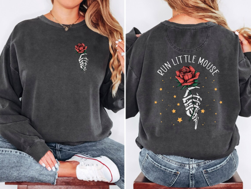 Run Little Mouse Sweatshirt, Haunting Adeline Shirt, Dark Romance Merch, Smut Reader, Women’s Book Lover Gift, Rose Skeleton Comfort Shirt