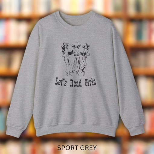 Let’s Read Girls, Bookish Cowgirl Sweatshirt, Western Book Lover Shirt, Book Club Hoodie, Gift for Her, BookTok Romance Reader Retro Country