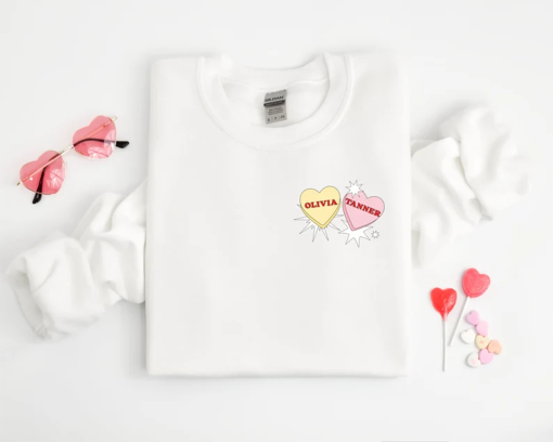 “Conversation Hearts Valentine Sweatshirt, Women Valentine’s Day shirt, Valentine’s Day Gift for Her, Love Sweatshirt, Custom Candy Hearts “