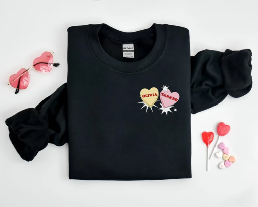 “Conversation Hearts Valentine Sweatshirt, Women Valentine’s Day shirt, Valentine’s Day Gift for Her, Love Sweatshirt, Custom Candy Hearts “