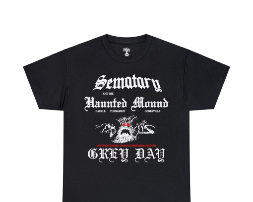 Sematary Haunted Mound Grey Day Tour Merch Black Tee Shirt