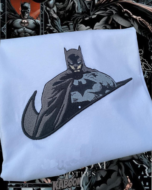 Batman inspired/ fully embroidered sweatshirt or hoodie/ trendy sweatshirt