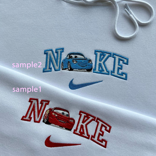 Cars Light.nin.g Mc.Q.ue.en and S.a.ll.y Embroidered Sweatshirt, Couple Hoodie, Cars Mc.Que.en Embroidered Hoodie, Valentine’s Day Gift