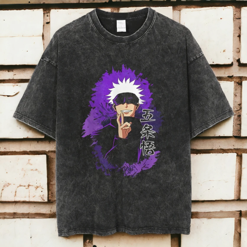 Anime Inspired Washed Graphic T-Shirt