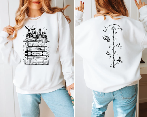 Wizard Castle Book Sweatshirt, Wizard School Bookworm Gift T Shirt, Bookish Reading, Magic Books Tee,HP T Shirt,Pottery Gifts For Women Fans