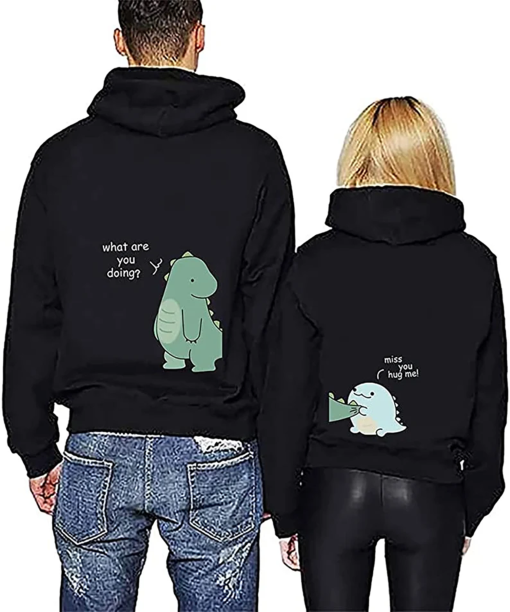 Lovely Dinosaur Matching Couple Hoodie Sweater T-shirt for Couple, Husband & Wife (Buy 2Pcs If You Need A Couple)