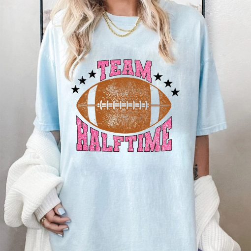 Team Halftime Sparkly Faux Sequins Superbowl T-shirt Sweatshirt Hoodie, Game Day Shirt, Trendy Superbowl Merch