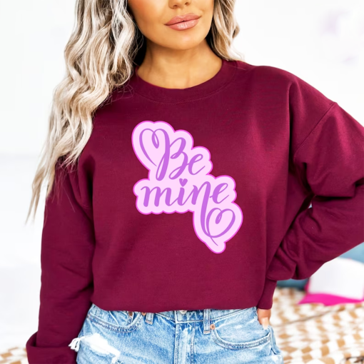 Be Mine Sweatshirt, Valentine Sweater Gift, Women’s Valentines Day Hoodie