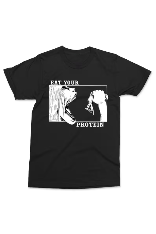 Funny Anime T-shirt, Eat Your Protein, Japanese Anime Manga Gift, Giant Man Eating Monster, Manga Art Tee Anime Lover Gift for Mens Womens