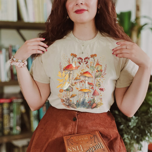 Goblincore shirt mushroom shirt cottagecore shirt fairycore shirt naturecore shirt granola girl autumn aesthetic boho tshirt green witch