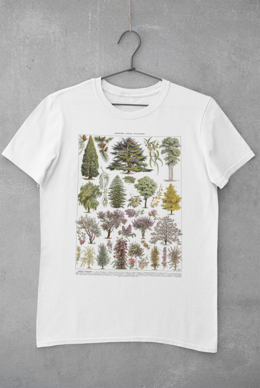 Blooming Trees Botanical tshirt • Aesthetic illustration t-shirt • Cottagecore Fashion • Tree Nature Plants lover gift • Vintage Art Shirt