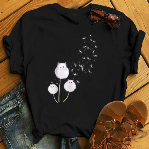 Cat Dandelion Flower T shirt Cat Lover Gifts – Cat Lover Gift, Funny Cat Shirt, Summer Shirt, Cool Cat, Cat Shirt