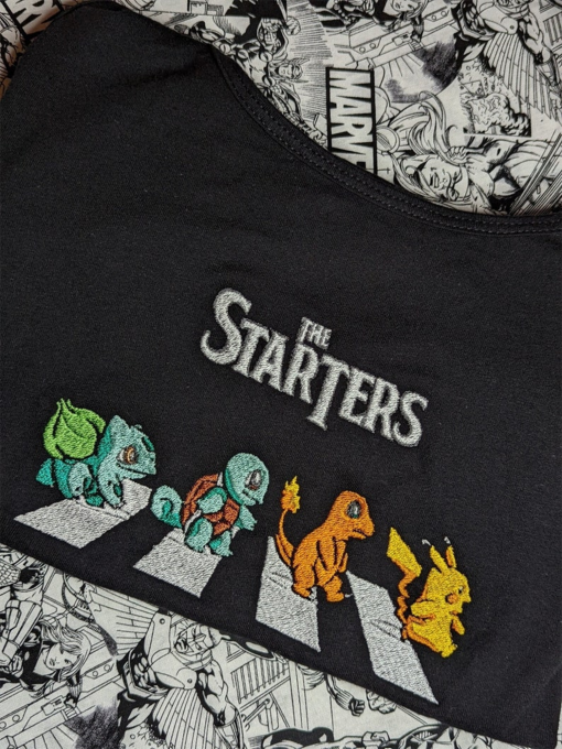 The Starters Pokemon Embroidered Hoodie | Sweatshirt, Embroidered Sweatshirt-giftidea, Stitch Embroidery Tee