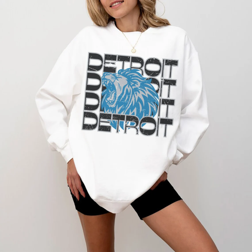 Vintage Detroit Football Sweatshirt/ Detroit Football Crewneck/ Detroit Lions Football Shirt/ Detroit Football Hoodie Fan/ Lions Football