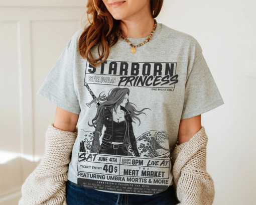 Bryce Quinlan Starborn Princess Band Shirt | Crescent City Retro Merch Umbra Mortis Ruhn Danaan Danika Fendyr Licensed SJM Art Sweater