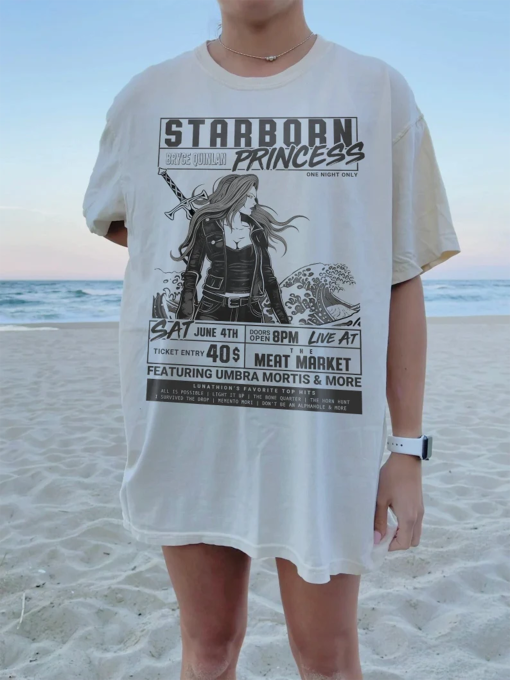 Bryce Quinlan Starborn Princess Band Shirt | Crescent City Retro Merch Umbra Mortis Ruhn Danaan Danika Fendyr Licensed SJM Art Sweater