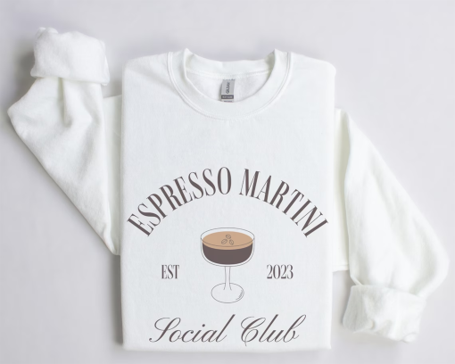 Espresso Martini Social Club Crewneck Sweatshirt | Custom Established Date | Bachelor, Bachelorette, Birthday Party Outfit | Men, Women Gift