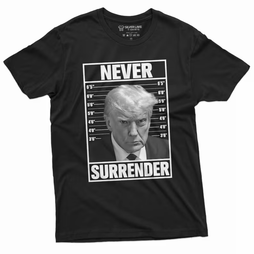 Trump Mugshot T-shirt President Trump Never surrender Tee shirt DJT arrest Police photo trump support tee