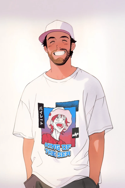 Anime Vintage Graphic Tee – Oversized Unisex Shirt for Urban Streetwear & Gym – Aesthetic Y2K Cyber Clothes – Perfect Gift for Her or Him.