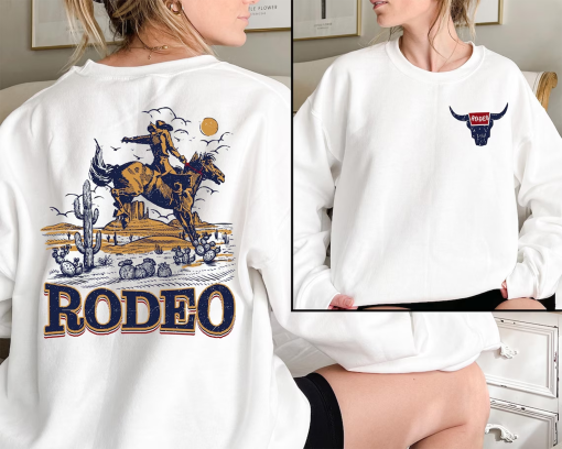 Rodeo Sweatshirt, Retro Cowboy Sweater, Rodeo Sweater, Cowboy Sweater, Desert Sweater, Western Sweater, Country Girl Sweater, Rodeo Gift