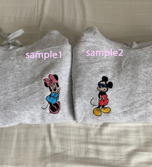 Minnie Embroidered Sweatshirt, Girl Mouse Sweetheart Valentines Day Embroidered Sweatshirt, Valentines Love Mickey and Minnie Embroidered