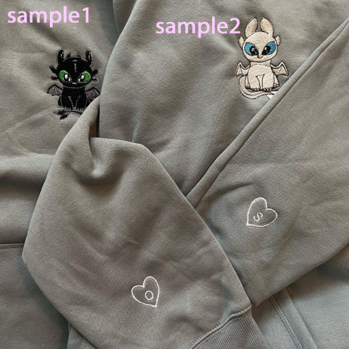 Custom Couple To.othle.ss And Light Fu.ry Embroidered Sweatshirt, Li.ght Fu.ry Couple Embroidered Shirt, Matching Couple